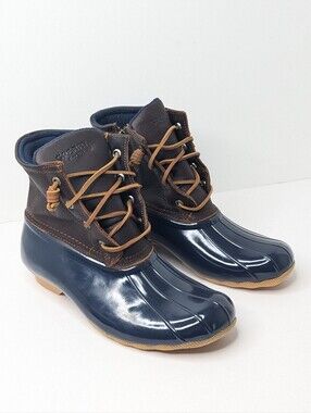 Sperry Saltwater Waterproof Duck Boots Brown Women's 8.5